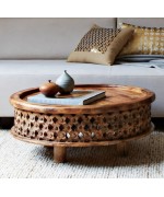 Mango Wood Carved Table